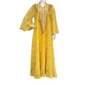 Abito da Festa Elegante in Poliestere con Paillettes Floreali Lunghezza Caviglia Abaya di Lusso per Donne Musulmane Vestito Lungo Arabo Saudita - Product Image 5