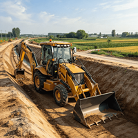 Chargeuse-pelleteuse multifonctionnelle avec profondeur de creusement maximale de 5600 mm et cabine climatisée pour les travaux agricoles, la réparation routière et les travaux de terrassement