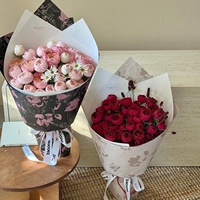 Papier d'emballage pour bouquet de roses, haute qualité, épaissi, rigide, recyclable, papier kraft 157g, pâte chimique, bouquet floral