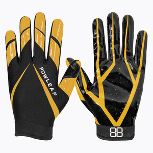 Gants de football d'<span class=keywords><strong>hiver</strong></span> épais professionnels à doigts complets avec impression en silicone personnalisée américaine, gants de football pour receveur, faible MOQ - Product Image 4