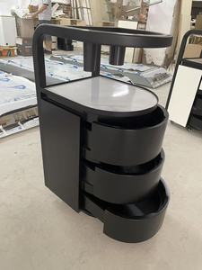 Chariot de Salon de Luxe avec Supports pour Sèche-Cheveux, Meuble Roulant Incurvé à 3 Niveaux pour Coiffeur, Organisateur Mobile pour Outils de Barbier - Product Image 6