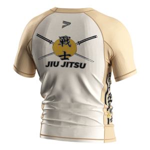 Camiseta de Compresión con Diseño de Ilustrador Japonés con Patrón de Guerrero, Tejido Elástico que Absorbe el Sudor para BJJ Jiu-Jitsu - Product Image 3