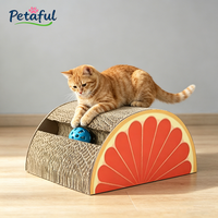 Nouvelle griffoir pour chat à 2 niveaux en carton ondulé recyclé, durable et écologique, au design moderne et grand format pastèque, jouet pour chat