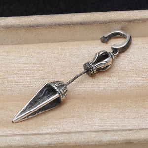 Colgante de Plata S925 con Diseño Vintage de Bastón para Dominar Demonios, Accesorio para Manualidades, Base Vacía con Orificio Pasante de 10-12 mm, Cuentas de 3 mm para Joyería de Perlas - Product Image 3