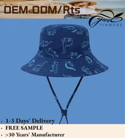 Summer Outdoor Baby Upf 50 Protection UV Summer Sun Wide Brim Kids Children Boy Safari Fishing Surf Fisherman Sun Bucket Hat