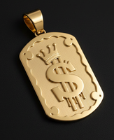 Nouveau design Z H – Pendentif unisexe en laiton plaqué or 24 carats, motif géométrique hip-hop, chaîne cubaine, constellation, couronne, dollar
