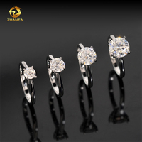 0.5ct 1ct 2ct 3ct Moissanite Diamant Bagues de Fiançailles 925 Argent 4 Prong Bague De Mariage Pass diamant testeur Solitaire femmes bague