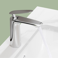Grifo de Lavabo Moderno de Aleación de Zinc, Monomando, Mezclador de Agua Fría y Caliente para Proyectos de Apartamentos y Hoteles