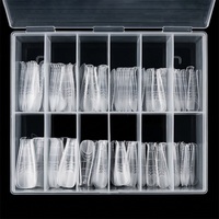 140 pièces/boîte – Nouvelles formes d'ongles papillon françaises en acrylique pour extension rapide – Gel cristal sans papier pour extension d'ongles en gel