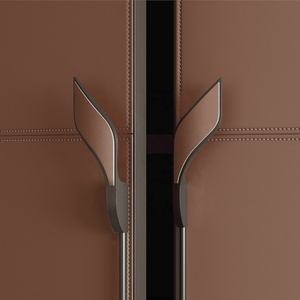 Long <strong>Brown</strong> Leather Pull Butterfly Handle for Drawers Dressers Warehouses Hotels or Bedroom Living Room Wine Cooler - Product Image 2