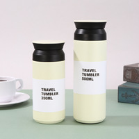 350/500ml Termos Kopi Stainless Steel Merah Vakum Terisolasi, Botol Air Kantor, Tumbler Penggunaan Sehari-hari, Cangkir Perjalanan Anti Bocor