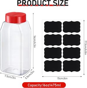 Dispensador de Sal y Pimienta Transparente de 300 ml (10 oz), Tarro de Especias de Plástico con Doble Boca para Cocinar a la Parrilla - Product Image 3