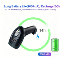Escáner de Códigos de Barras Inalámbrico 2D de Alta Precisión, Lector de Códigos QR Bluetooth, Escáner de Códigos de Barras Resistente para Inventario de Almacén