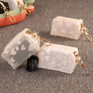 Bolsas de <span class=keywords><strong>caca</strong></span> de gasa de nailon transparente de verano coreano, dispensador ligero de recogida de perros para exteriores con bolsa de basura - Product Image 3