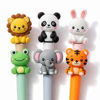 Adorno de Bolígrafo Personalizado con Diseño de Animal 3D, Regalo Promocional, Tapa de Bolígrafo de PVC Suave con Mascota, Obsequio Corporativo, Suministro para Ferias Comerciales