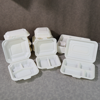Contenant alimentaire jetable en amidon de maïs biodégradable, compatible micro-ondes, sans BPA ni PFAS, pour plats à emporter, camping et restaurants