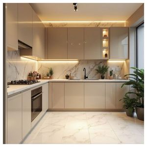 Prima Modern Modular <strong>Kitchen</strong> Cabinet Melamine Wooden Base Wall <strong>Cupboard</strong> Moisture Proof Custom Size Apartment <strong>Kitchen</strong> Cabinet - Product Image 5