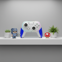 Mando inalámbrico BT GAMINJA para Nintendo Switch 2/Lite/PC con doble vibración, botón Turbo giroscópico de 6 ejes, controlador de juego RGB