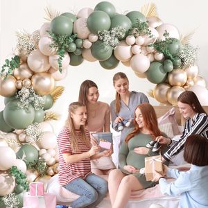 مجموعة قوس إكليل من البالون الأخضر والذهبي من Sage للخطوبة ، استحمام الطفل البري ، استحمام العريس ، عيد الميلاد وعيد الحب في العام الجديد - Product Image 2