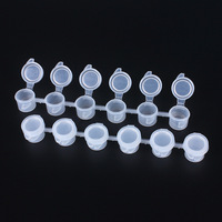 Ensemble de 6 contenants de peinture transparents de 3 ml, bandes en plastique pour la peinture sur toile, pots vides