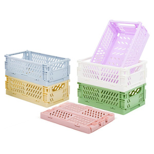 Wholesale Desk Organizer Gift Storage Colorful Collapsible Container <strong>Stackable</strong> Folding Crates Portable Kid Customized <strong>Basket</strong> - Product Image 1