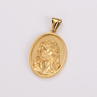 Collier Pendentif Médaille Amulette Couronne d'Épines de Jésus Fait Main en Acier Inoxydable, Bijou de Mode Religieux Chrétien Catholique, Vente en Gros