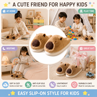 Chaussons d'intérieur personnalisés en peluche Capybara à fermeture éclair mi-mollet, toutes saisons, pour garçons 0-6 mois, avec logo personnalisé et emballage cadeau