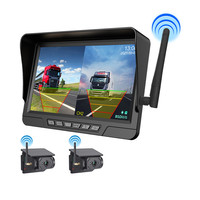 Cámara de camión de respaldo de Vista trasera magnética inalámbrica Solar con grabación de 7 pulgadas Monitor Carplay de navegación automática Android inalámbrico