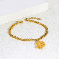 Parures de bijoux vintage bicolores en gros, plaqué or 18 carats, chaîne en acier inoxydable, collier et bracelet pour femme, idéal pour les fiançailles