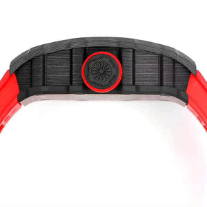 Montre mécanique tourbillon haut de gamme avec bracelet en caoutchouc rouge, idéale pour les soirées formelles, le quotidien, les voyages, élégante montre-bracelet haut de gamme pour homme - Product Image 5