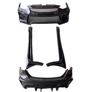 Auto Car LED Front Bumper Lip Bodykit for 2016-2018 Bumper Guard Side Skirt with Exhaust Cut-Outs Made From Plastic - Product Image 4