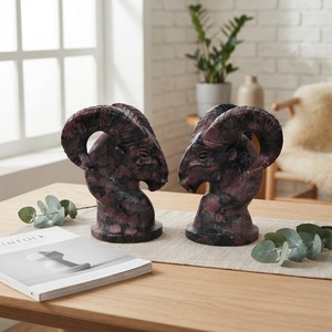 Calaveras de granate personalizadas de alta calidad, artesanías de cristal talladas a mano, calaveras de <span class=keywords><strong>cabra</strong></span> granate para decoración del hogar - Product Image 6