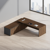 Bureau de direction ergonomique moderne LIWEI avec panneau design, extensible et durable, en bois, pour PDG, usage haut de gamme et luxueux
