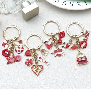 Goutte d'huile <span class=keywords><strong>Rouge</strong></span> Saint Valentin Bâton Magique amour Rose Fleur de Cerisier Porte-clés Créatif Internet <span class=keywords><strong>Rouge</strong></span> Pendentif Mignon - Product Image 6