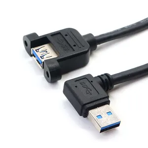 Prix d'usine bon degré USB A mâle 3.0 vers USB A câble de données femelle avec vis de verrouillage