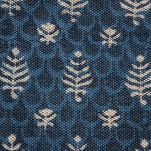 Handwoven Indigo Cotton Dhurrie Rug <b>Block</b> Print Indian Carpet Bohemian Floor Rug Home Decor - Product Image 3