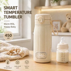 Scaldabiberon Portatile con Batteria 10400mAh 18650, Tazza da 450ml in Acciaio Inox 304, 37-55°C ° C Calore Costante 100 ° Scaldabiberon C - Product Image 1