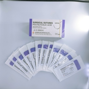 OEM tek kullanımlık cerrahi steril <span class=keywords><strong>Needle</strong></span> poliglikolik asit sentetik örgülü emici iğne 75cm naylon sıcak satış amerika - Product Image 2