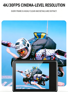กล้องแอคชั่นกันน้ำ CMOS 4K HD บันทึกภาพมุมกว้าง 170 องศา สำหรับกิจกรรมกลางแจ้ง พร้อมอุปกรณ์เสริม หน้าจอ LCD หมุนได้ 2.0 นิ้ว ป้องกันการสั่นไหว - Product Image 2