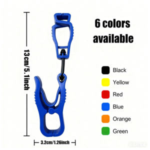Clips pour gants en plastique pour le travail, lot <span class=keywords><strong>de</strong></span> 6 |   Attache anti-chute en forme <span class=keywords><strong>de</strong></span> Z pour ceintures à outils et casques <span class=keywords><strong>de</strong></span> chantier |   Gants <span class=keywords><strong>de</strong></span> travail résistants aux déchirures - Product Image 2