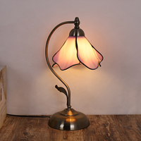 Lampe de table BIFANG moderne en fer avec dôme en verre teinté, LED AC 110V, style jaune, idéale pour une salle de lecture
