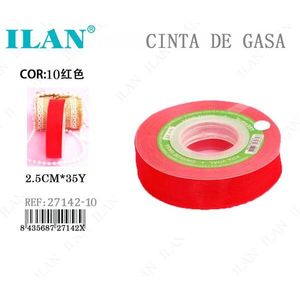 Nastro in organza Ilan 2,5 cm x 35 iarde rosso per artigianato e decorazioni - Product Image 3