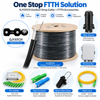 Kabel Fiber Optik Luar Ruangan GJYXFCH Self Supporting 1 2 4 Core untuk Pemasangan Tiang ke Rumah FTTH