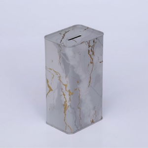 Hucha de cerámica rectangular Kontensan Marble White de 1.3L para niños, con patrones de caja de números de huevo, para regalos EF16051 - Product Image 2
