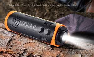 HIGH HOME Portable 2200mAh Waterproof Emergency Radio <b>Flash</b> <b>Light</b> FM Radio Indoor/Outdoor Use Lithium Solar Dual USB Phone - Product Image 6