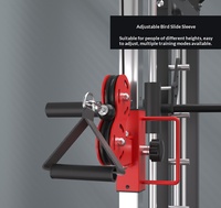 Máquina Smith multifuncional de tamaño mediano para el hogar, con cable cruzado, rack de potencia, equipo de fitness para sentadillas y entrenamiento de cuerpo completo.
