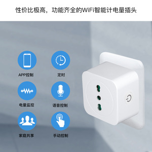 สมาร์ทโฮม ซ็อกเก็ตอิตาลี 16A Wi-Fi การตรวจสอบพลังงาน แอพควบคุมด้วยเสียง ตัวตั้งเวลา รีโมทคอนโทรล ใช้งานได้ทั่วไป - Product Image 5