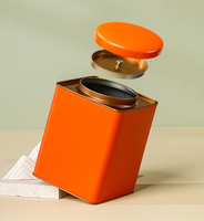 Boîte à thé carrée en métal multi-usage, vide, en acier doux de qualité alimentaire, pour le stockage et l'emballage du thé