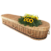 Cercueil en osier de style européen biodégradable et respectueux de l'environnement pour adultes, pour crémation et inhumation, fabriqué en bambou