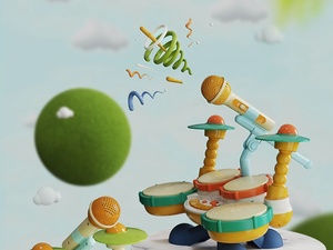 Batterie de Tambour Multifonctionnelle pour Enfants avec Microphone, Instrument de Musique Électrique en Plastique pour Jeunes Enfants avec Lumières, Vente en Gros - Product Image 5